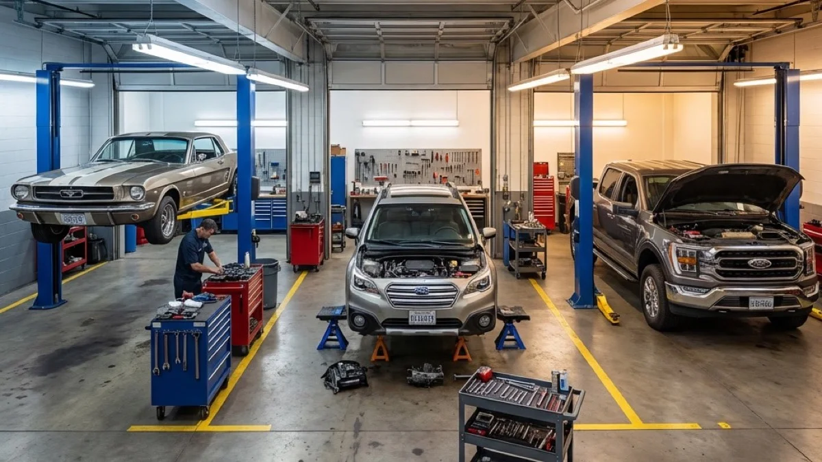 Bays, lifts, technicians — the choreography of a well-run shop
