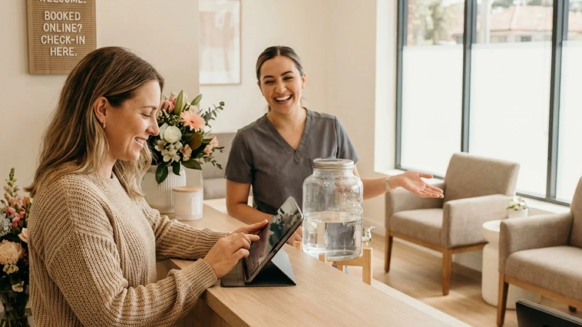 No phone call needed — just a tablet, a smile, and you're checked in