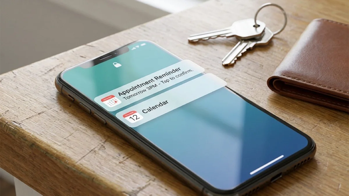 Keys, wallet, and the reminder that caught them just in time — Tomorrow 3 PM, tap to confirm