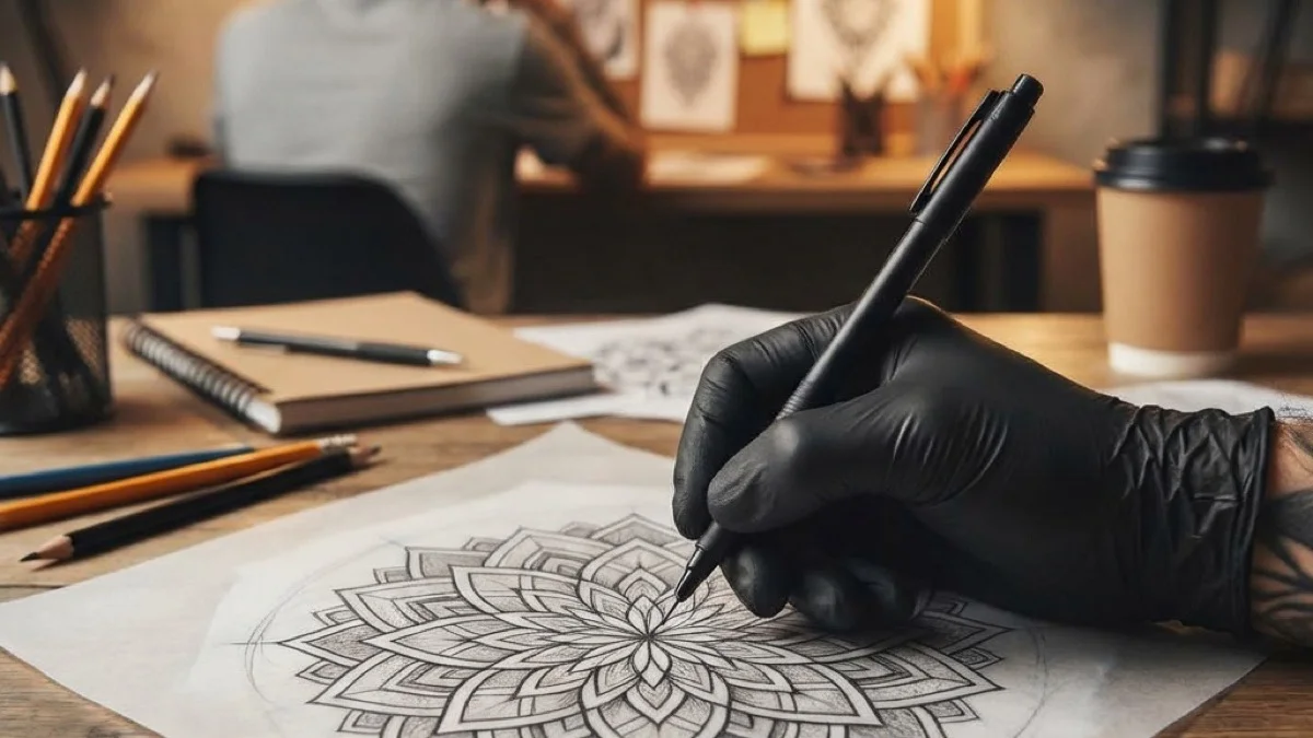 Fine-tip pen on tracing paper, a mandala taking shape — the consultation where trust is built