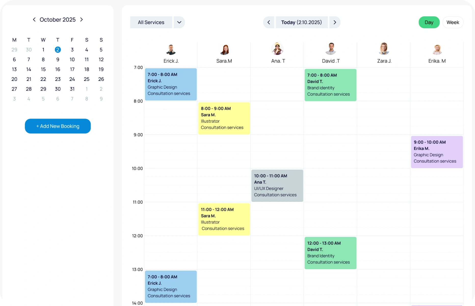 Demo calendar preview