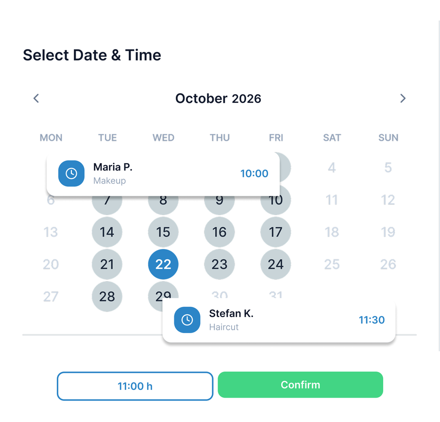 Bookings on your calendar