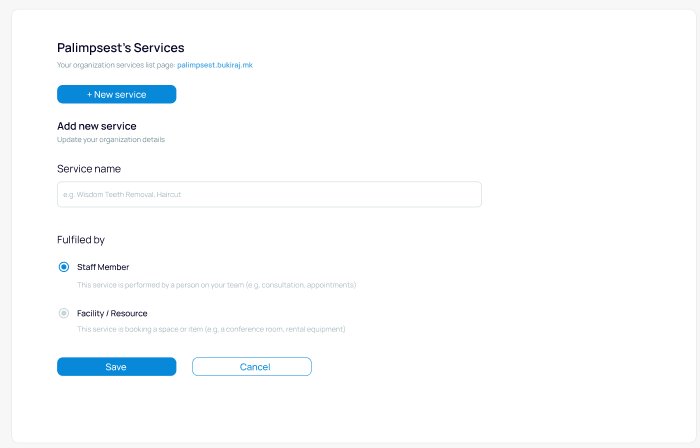 Creating service